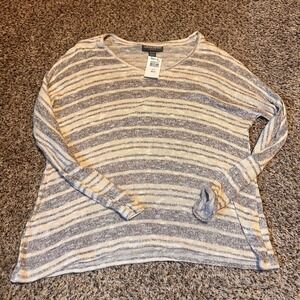 A Pea in‎ the Pod Maternity Striped V Neck Long Sleeve Knit Sweater Top S